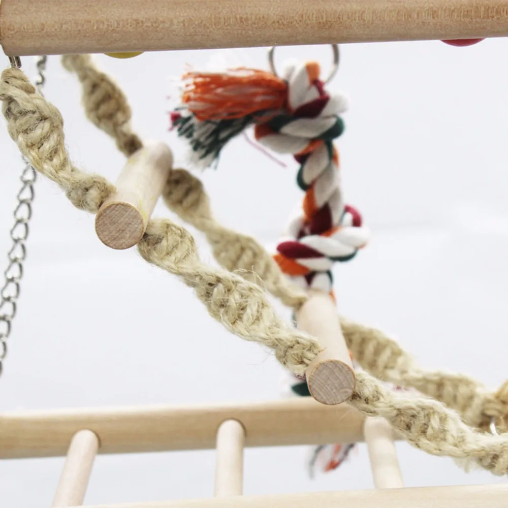 Bird Toy Wooden Ladders Swings Scratcher Climbing Wood Parrot Ladder Swing Toys Cage Accessories Birds Home Decor Supplies | Дом и сад
