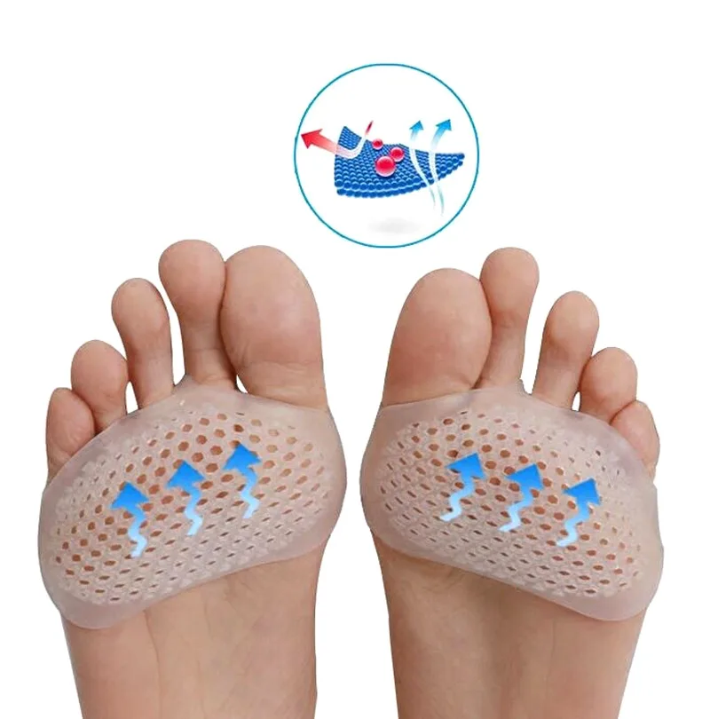 1 Pair Toe Pads Soft Silicone Gel Shock Anti Forefoot Pad Separator Metatarsal Correction Shoes Cushion High Quality H7  Красота