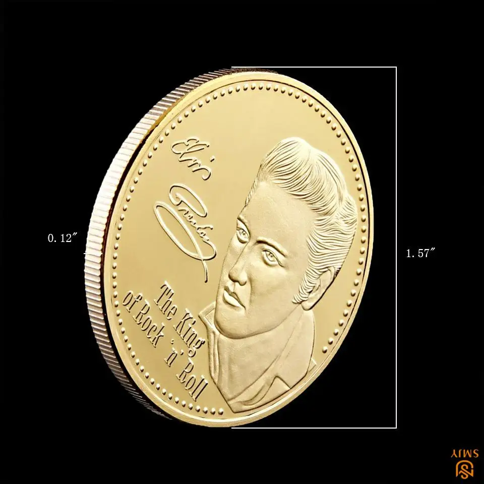 Мировой музыкант рок Король Элвис Пресли золото/посеребренные знаменитости