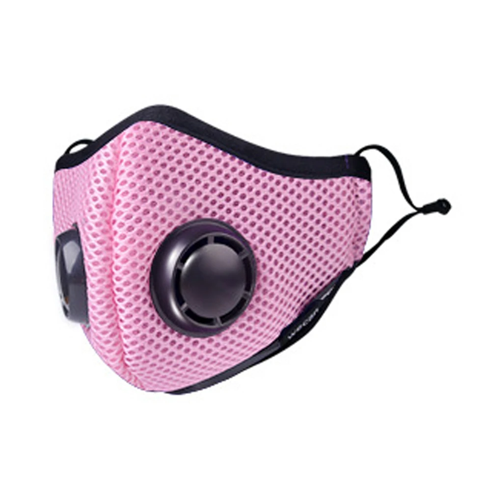 pink Маска для рта и лица против пыли PM2.5 маска теплые пропускающие воздух носки рот маски с двойный фильтр дыхательный клапан один размер для женщин и мужчин - Цвет: pink