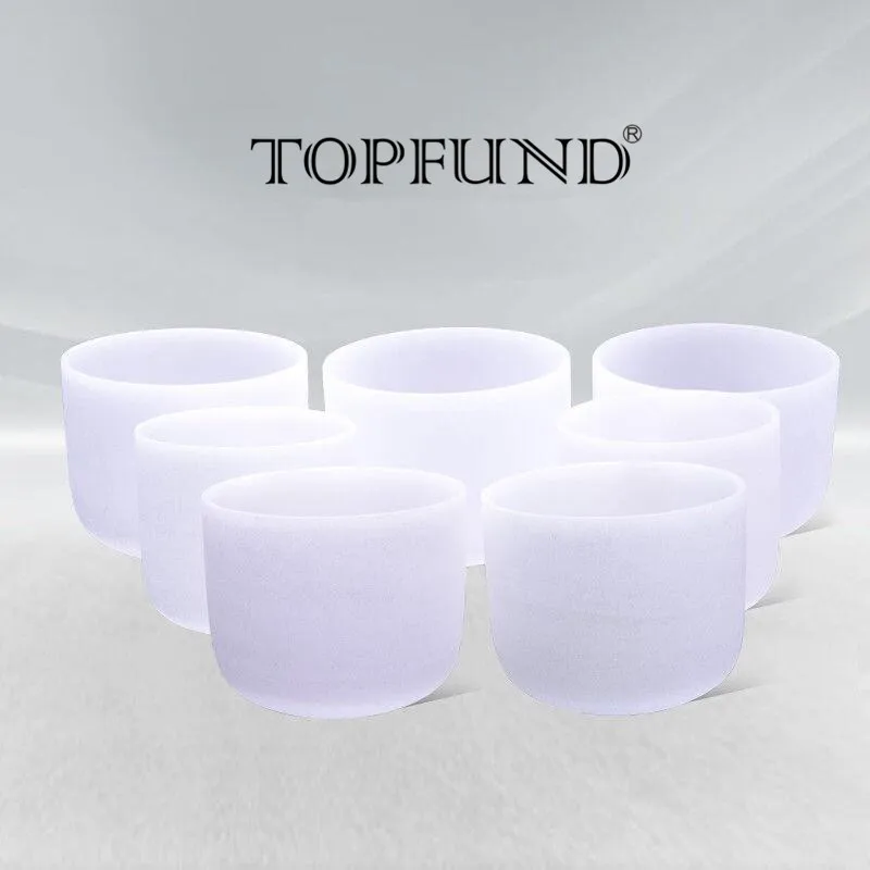 

TOPFUND 432hz все 8 "чакра настроенная Набор из 7 шт матовые кварцевые хрустальные поющие чаши