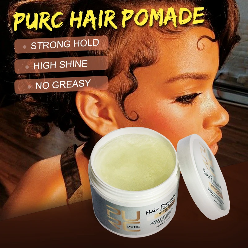 

2020 11.11 PURC 120ml Hair Pomade Strong Hold high shine style restoring Pomade Hair wax hair oil wax For Hair Styling 120ml