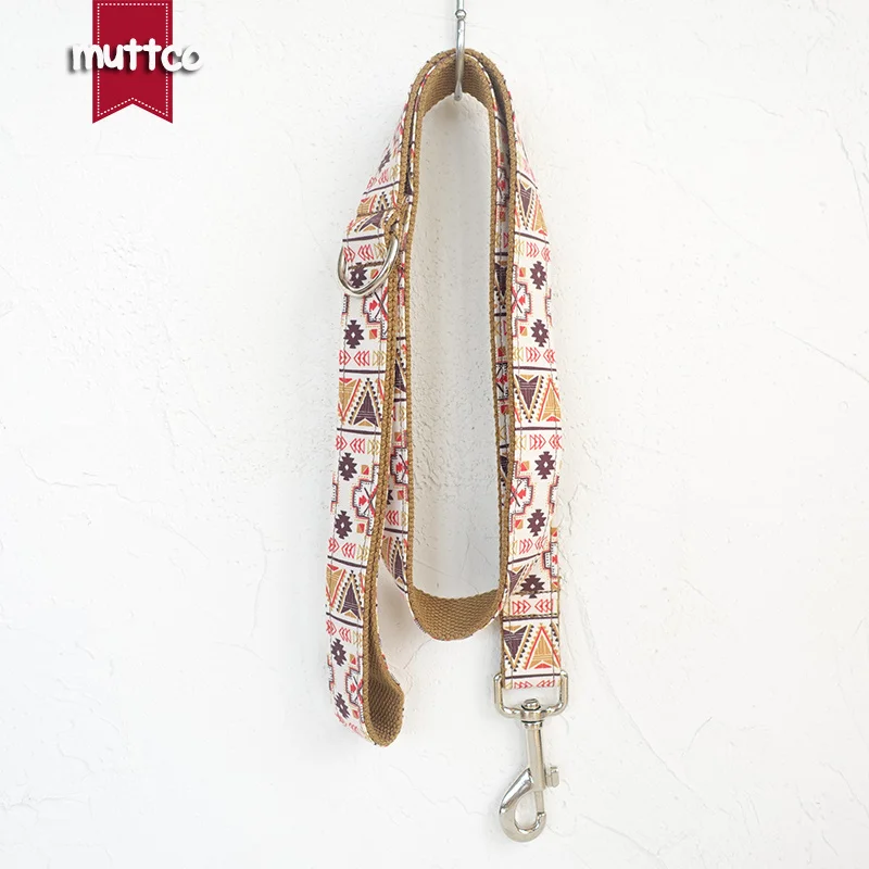 MUTTCO мягкий галстук само дизайн timeproof ошейник для собак народный коричневый