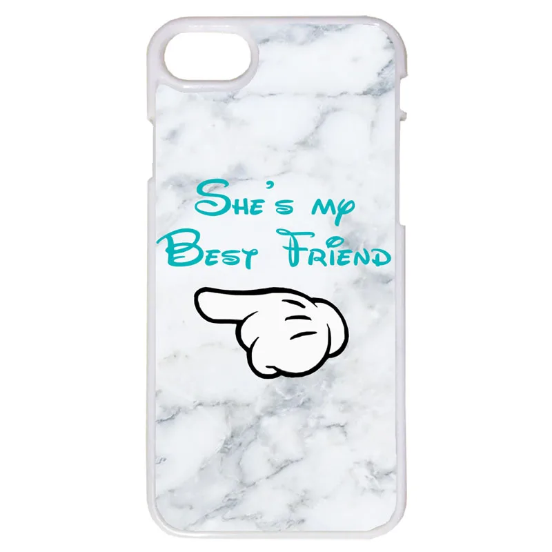 She's My Best Friend BFF Marble Pattern Hard Phone Case Cover For iPhone Xs Max 7 8 Plus 6 6s 5s Samsung Huawei + Tempered Glass |