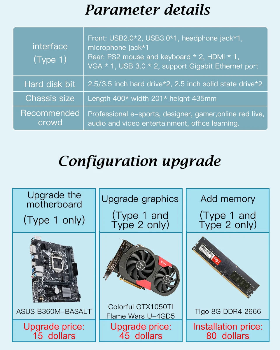Игровой ПК GETWORTH R5 Настольный Intel i5 9400F GTX 1050Ti 4 ГБ GDDR5 GPU 360 гб/480 ГБ SSD 8 ГБ/16 ГБ ram компьютер домашняя работа PUBG