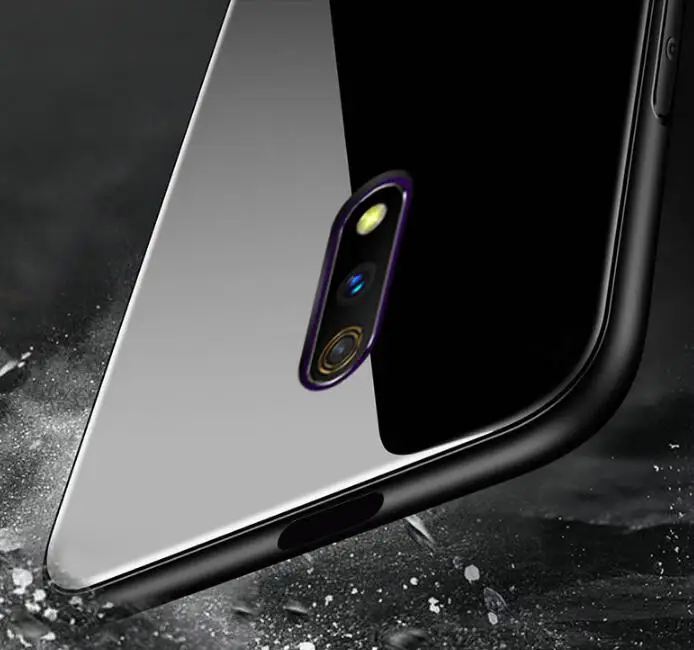 Для realme x/realme x lite стеклянная задняя крышка, мягкий край чехол для смартфона