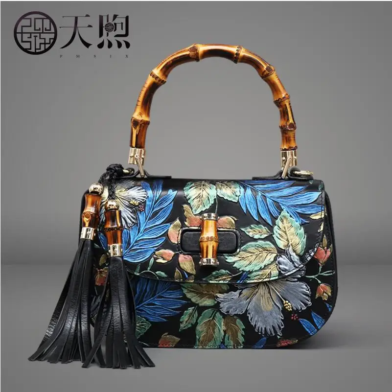 Сумка мессенджер Pmsix2017 из бамбуковой кожи|messenger bag|shoulder messenger bagbamboo bag |