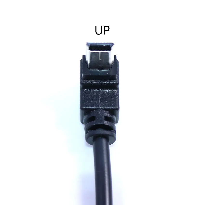Юйси USB 2,0 мама к мини-usb B Тип 5pin 90 градусов вверх и вниз и влево и вправо Угловой Мужской кабель для передачи данных - Цвет: UP