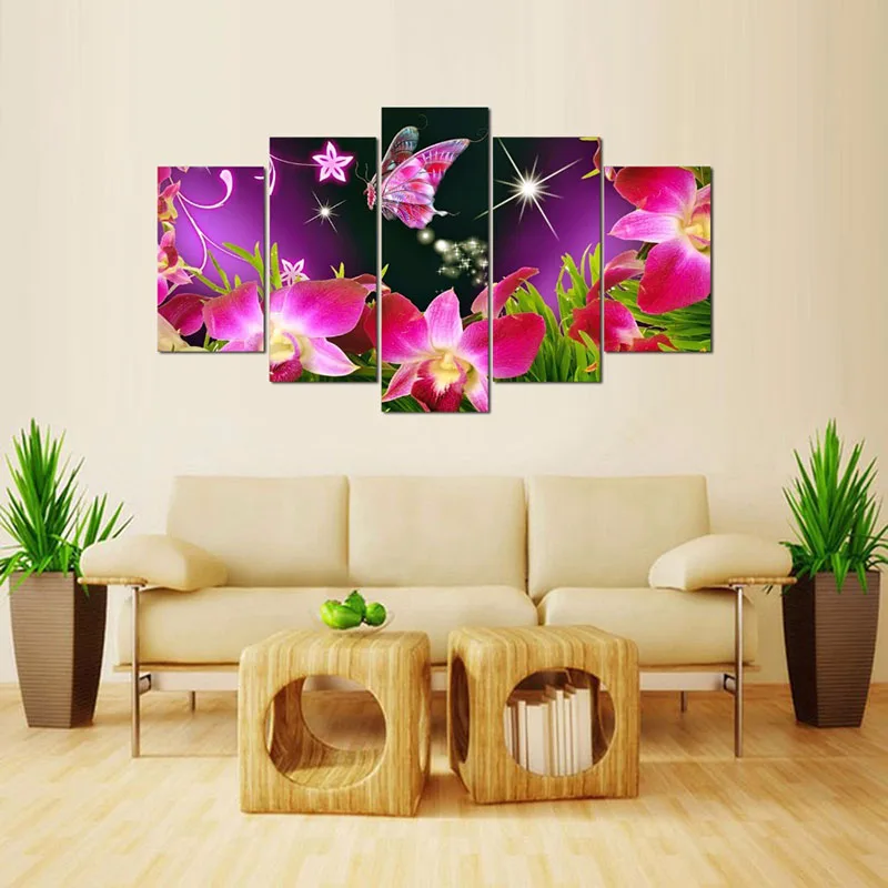5 шт. Картина на холсте Бабочка животные картина без рамки Настенная украшение