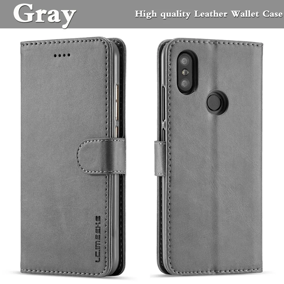 Gray Для Coque Xiao mi A2 чехол кожаный бумажник чехол для телефона Xiaomi mi A2 Флип Бумажник Чехол Xiao mi A2 Lite чехол Роскошный кожаный чехол funda - Цвет: Gray