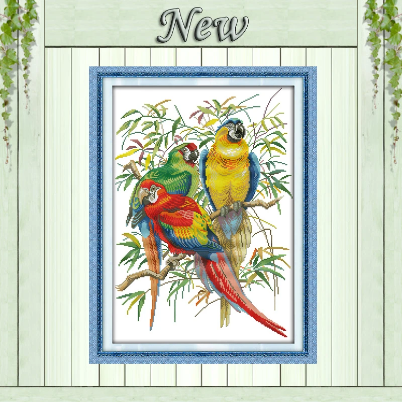 Ара ара красочные попугаи домашний декор рисунок на холсте DMC 11CT 14CT наборы для