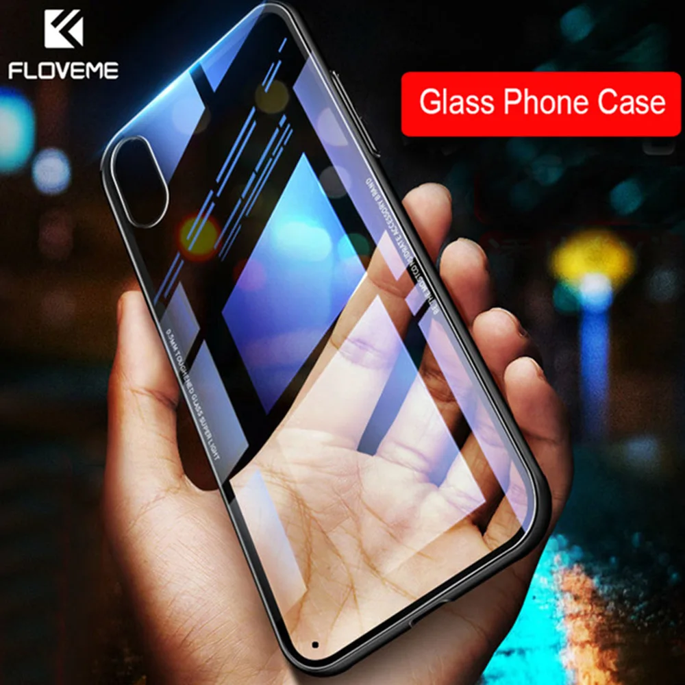 Floveme Case закаленное Стекло телефона чехол для iPhone X 10 десять Роскошные ультра