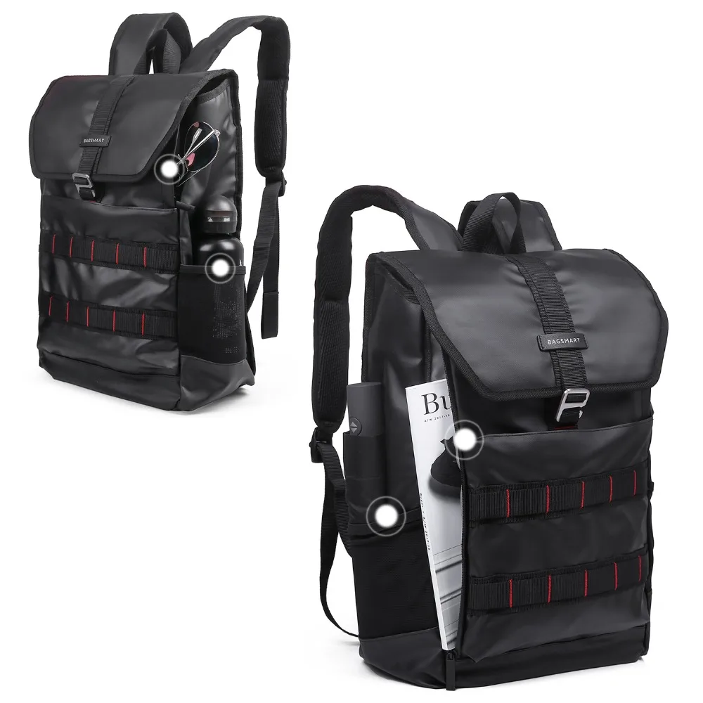 BAGSMART Новый PU кожаный рюкзак для ноутбука 15 6 дюймов Сумка модные путешествия