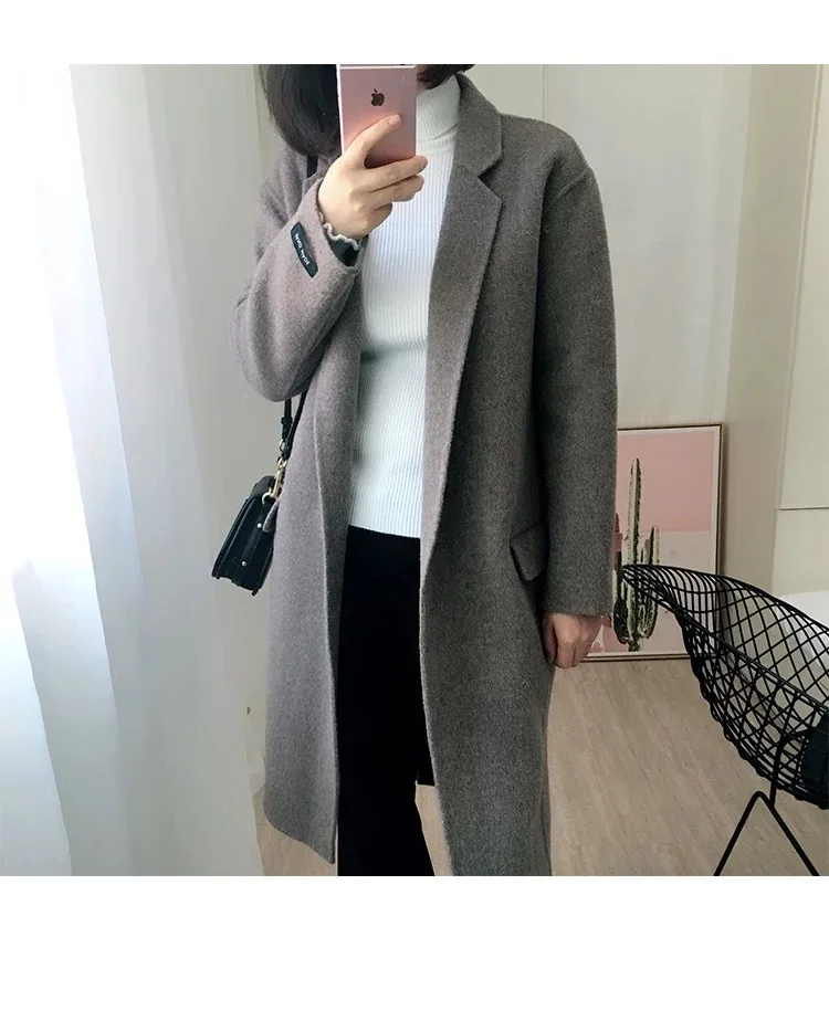 2018 осеннее женское модное пальто из шерсти и кашемира | Женская одежда