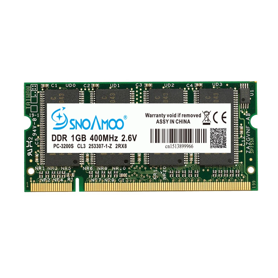 SNOAMOO DDR 333/400 МГц PC 3200 2700 200 шпильки ноутбук с оперативной памятью в SO DIMM 1 ГБ для Sodimm