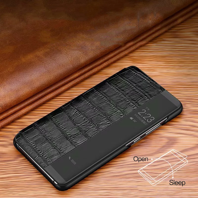 Чехол книжка из натуральной кожи с крокодиловой текстурой для Huawei Mate 20 Lite Mart Touch