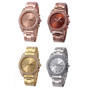 Женские Аналоговые кварцевые наручные часы с металлическим браслетом