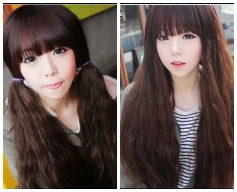 Бесплатная доставка USPS к США АНИМЕ Светло-Коричневый Женщины Длинные Вьющиеся