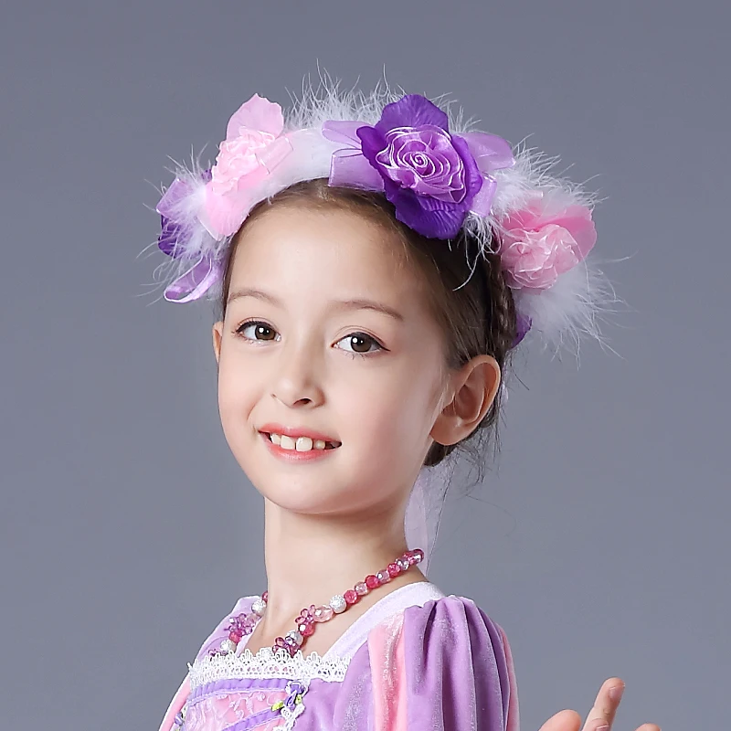 Chrismas Princess Rapunzel dress Girls Costume Tutu Long Dress for Halloween Cosplay Party Full sleeves purple Clothes | Детская одежда