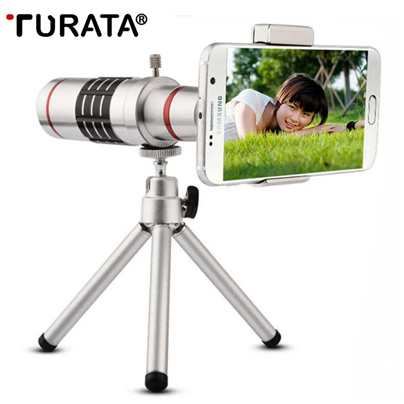 TURATA 18x зум оптический телескоп телеобъектив комплект телефон Объективы для фотоаппаратов со штативом для iPhone 7 samsung смартфонов Универсальный