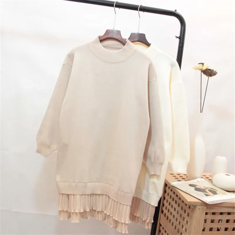 Новое осенне зимнее вязаное платье женские элегантные теплые платья свитеры в