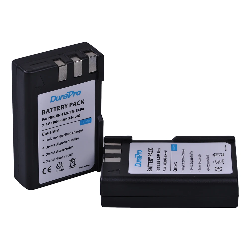 DuraPro 3 шт. 1800 мАч фотоаккумулятор EL9 ENEL9 + двойное зарядное устройство USB для Nikon D40 D40X