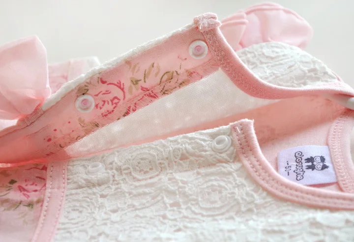 2018 New Newborn Kids Baby Girls Clothes Floral Sleeveless Romper Outfits Lace bow Jumpsuit Playsuit |