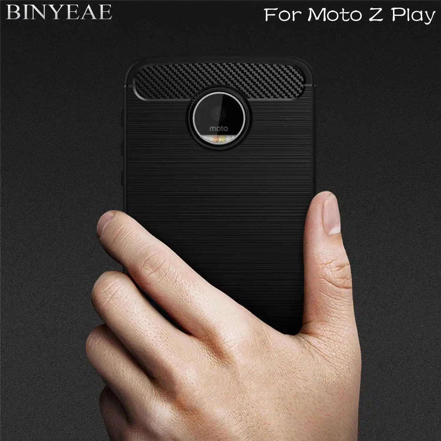 Углерода Волокно Мягкие TPU рисунок чехол для Motorola Moto Z Play Droid Телефонные Чехлы