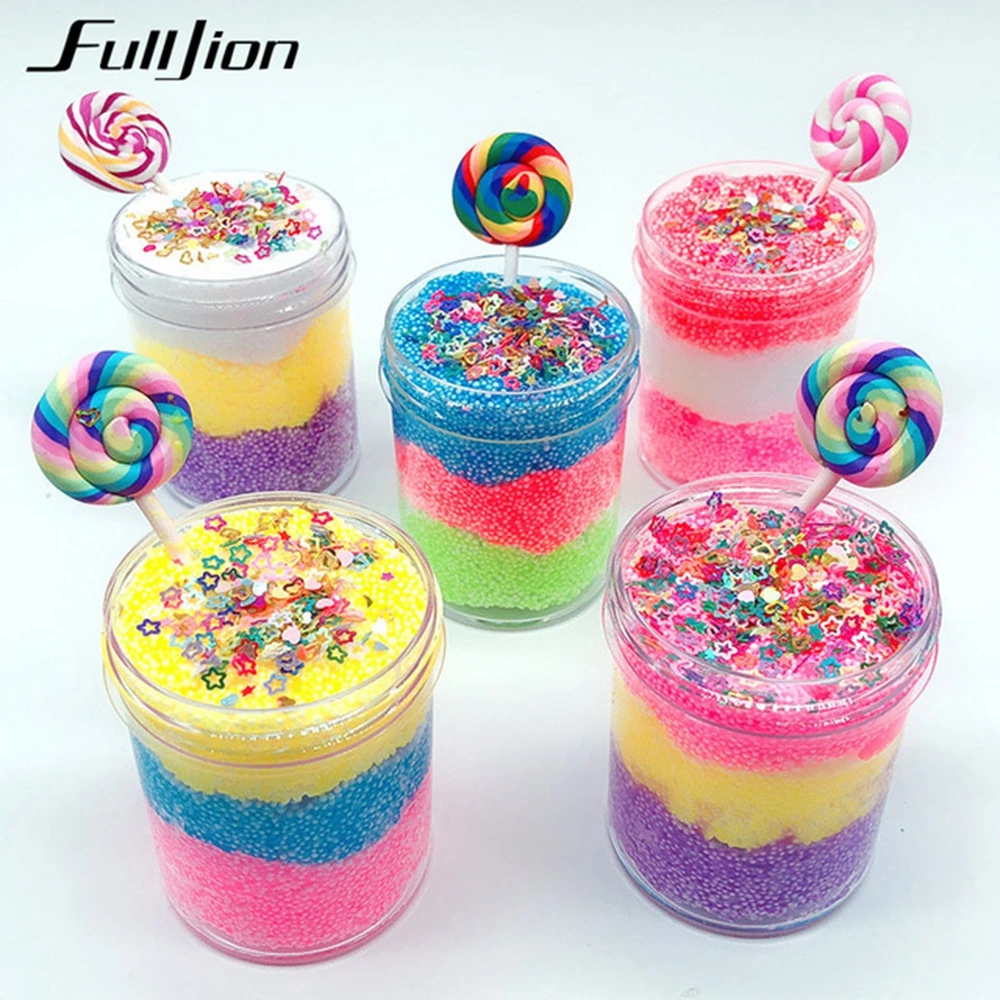 Fulljion леденцы слизи игрушки пушистая глиняная коробка Fimo Lizun супер светильник