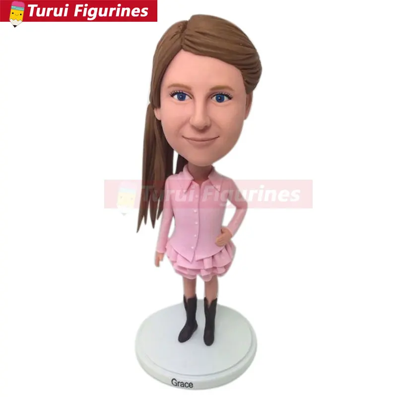 Девушка кунг-фу фигурка каратэ бренды от Turui статуэтки bobblehead большая голова