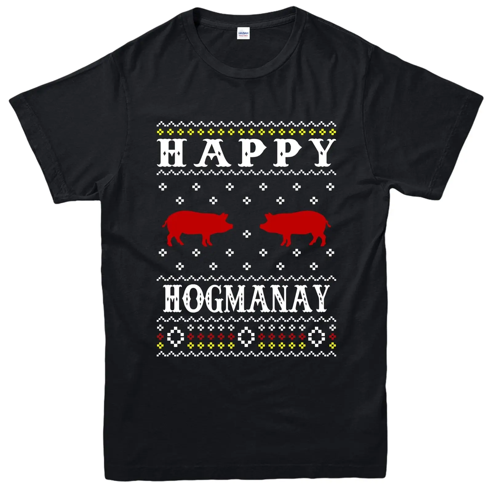 Футболка Happy Hogmanay новый год праздничная футболка для взрослых и детей|Мужские