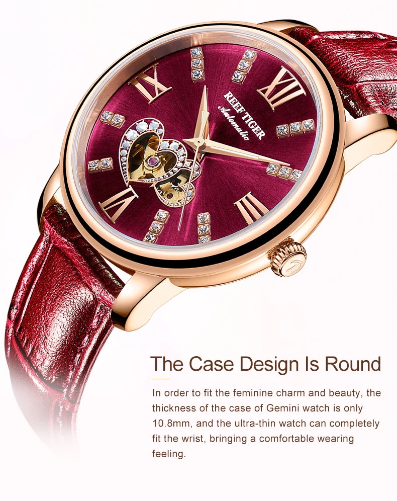 Reef Tiger/RT лучший бренд роскошные женские часы Reloj Mujer женские модные автоматические механические часы Relogio Feminino+ коробка RGA1580