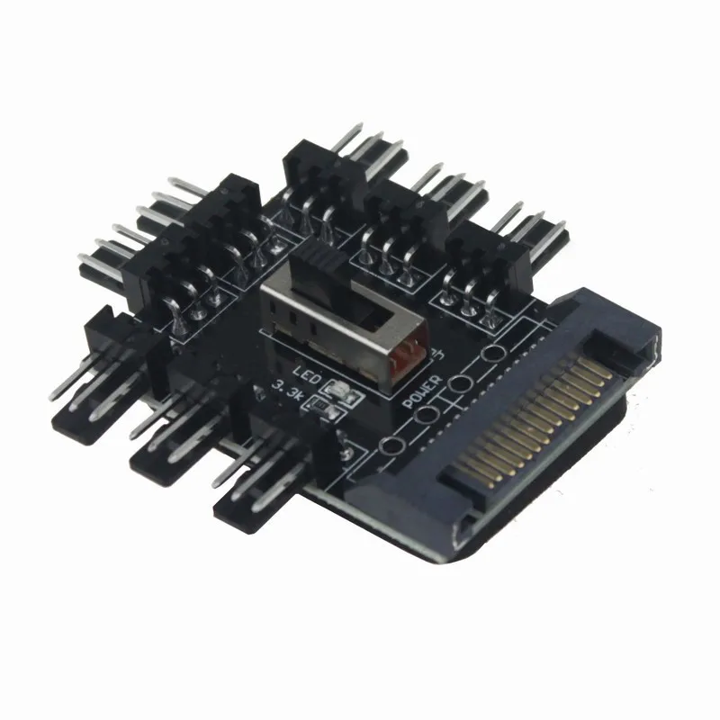 2 шт. SATA Power на 8 портов 3-контактный разъем преобразователь переключатель