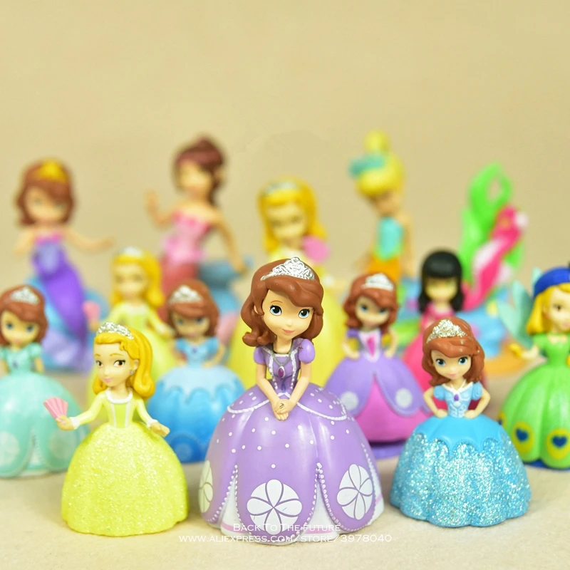

Disney Sofia the First Princess 6-9cm Q version Action Figure Anime Mini doll Collection Figurine Toy model for children gift