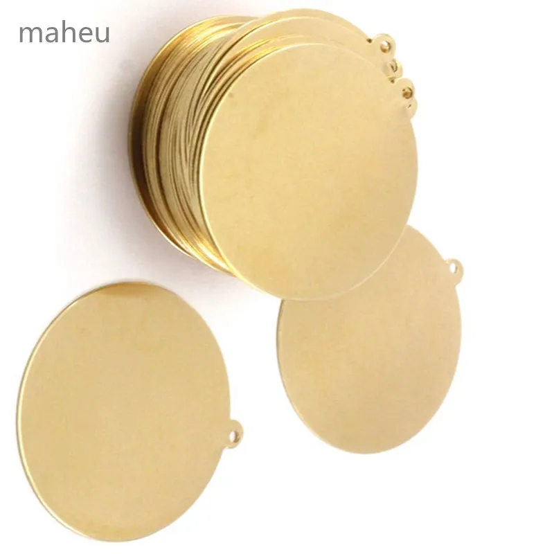 .. 10pc Raw Brass round Pendants Stamping Tags.sz (43mm) A0900 | Украшения и аксессуары