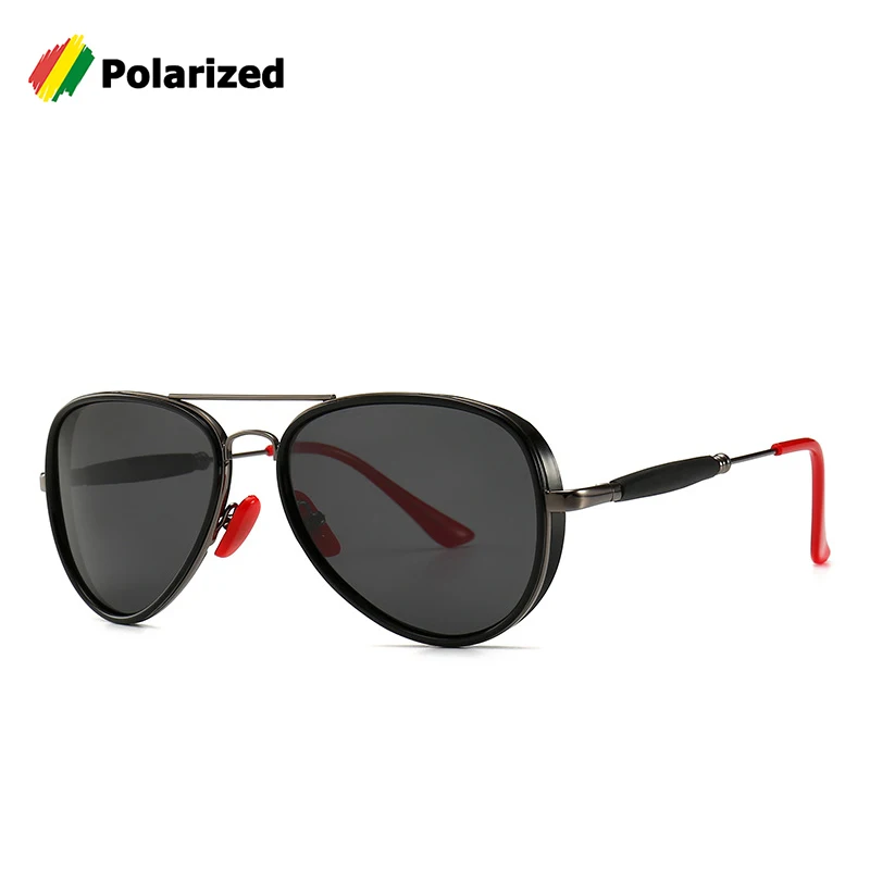 JackJad Modern Vintage Aviation Style Punk Sunglasses Red Nose Pad Men Polarized Brand Design Sun Glasses Oculos De Sol