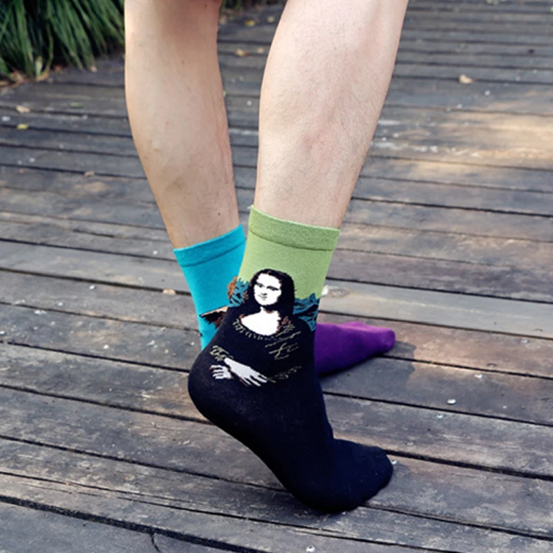 Для мужчин и женщин 3D Ретро Ван Гог Картина маслом художественные Носки