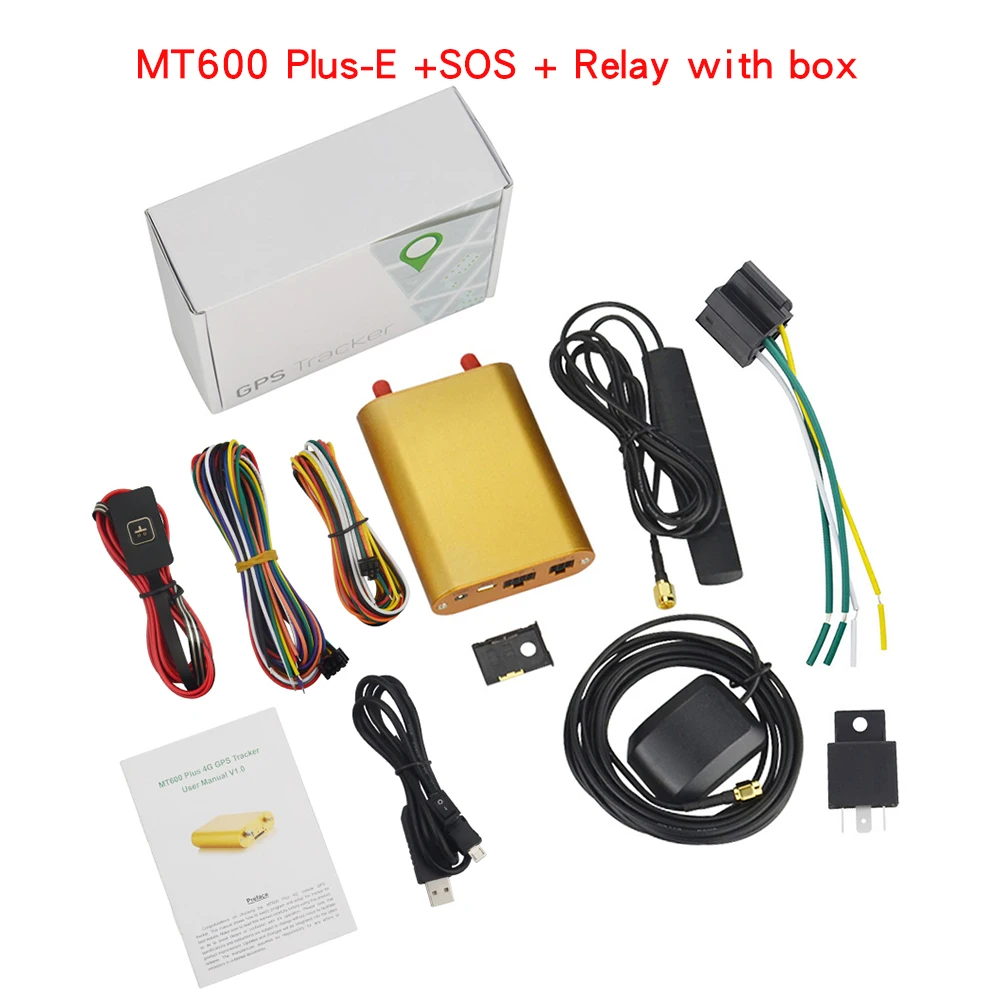 MT600 Plus-ESOSRelay Высокая точность 4G LTE gps трекер MT600 Plus ACC переключатель отчет о состоянии гео-забор поддержка дополнительного температурного датчика и SOS - Цвет: MT600 Plus-ESOSRelay