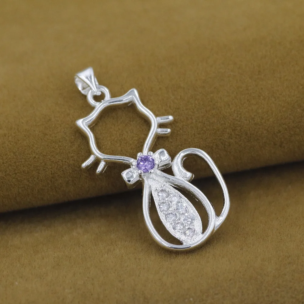 Винтажная бижутерия изысканный кулон с покрытием из серебра 925 пробы котами