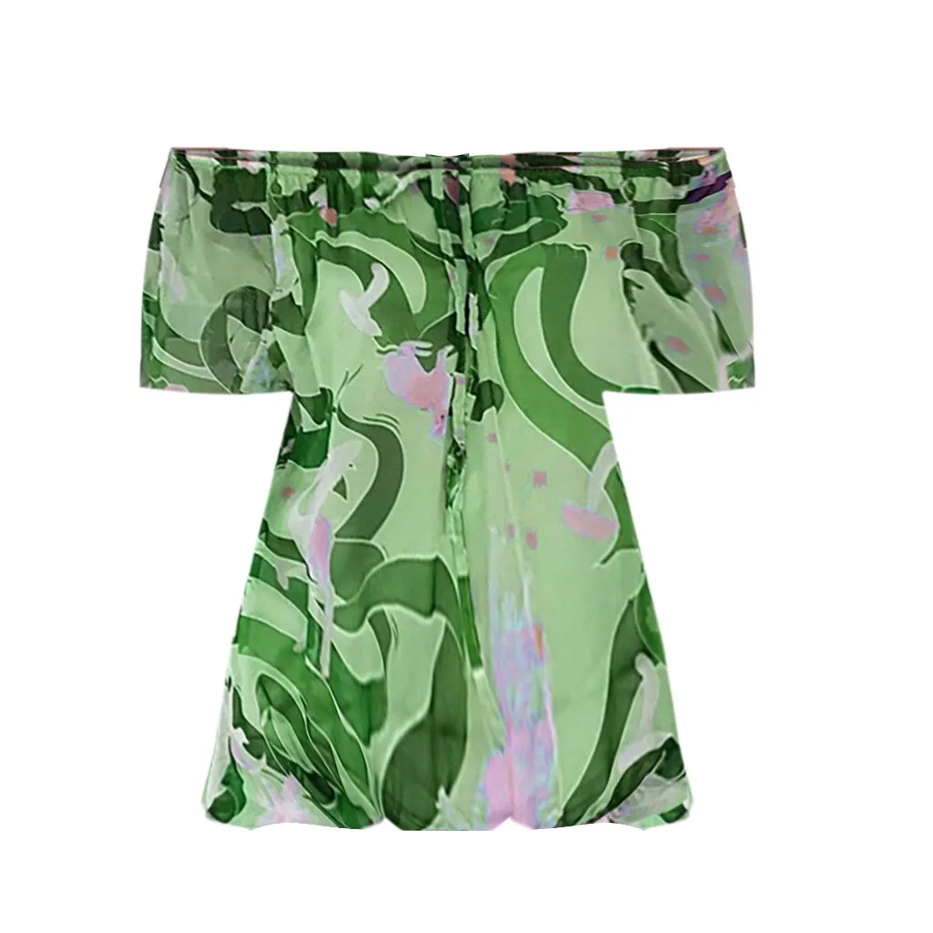 Женский свободный пуловер с цветочным принтом и вырезом лодочкой топ рубашка Camisa