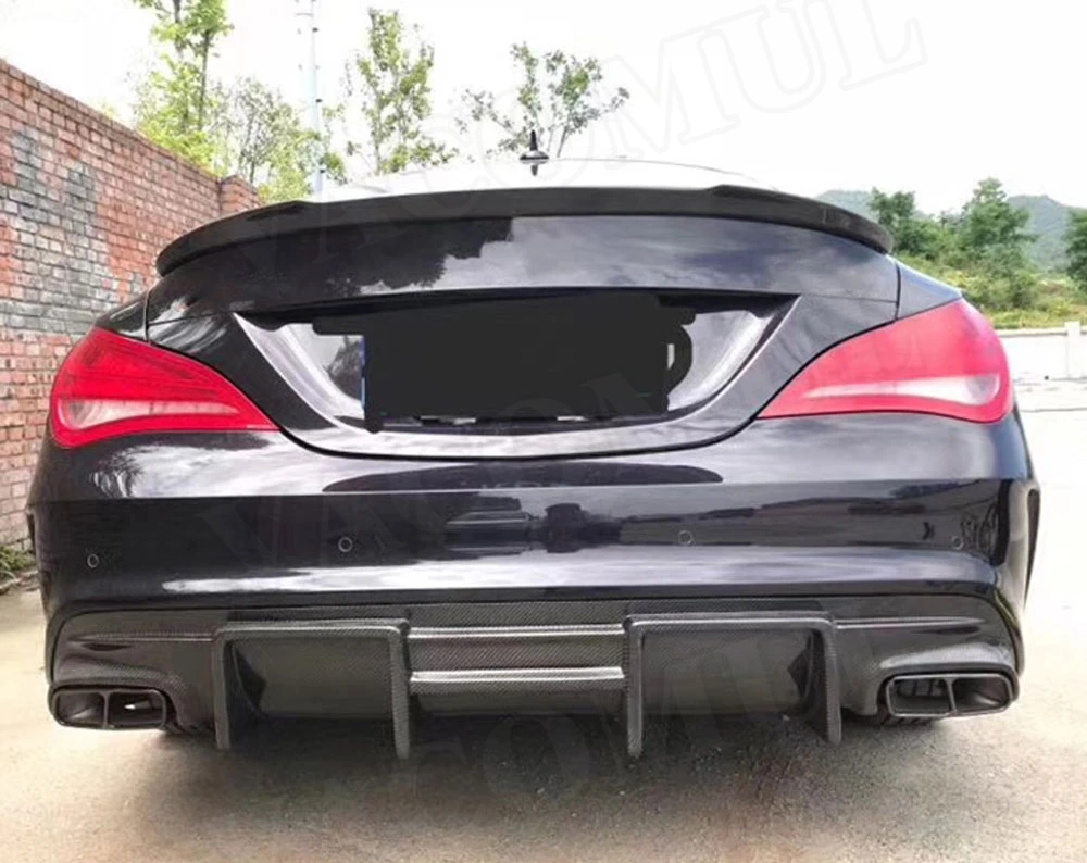 CLA класс углеродного волокна задний спойлер диффузор для Benz W117 CLA200 CLA250 CLA260 CLA45 2013- с 4-выпускной бампер