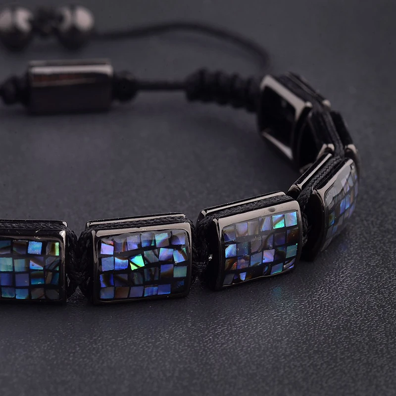 Женский браслет Amader квадратный из абалона с шариками 10 мм AB1241|bracelets for|beads bracelets for