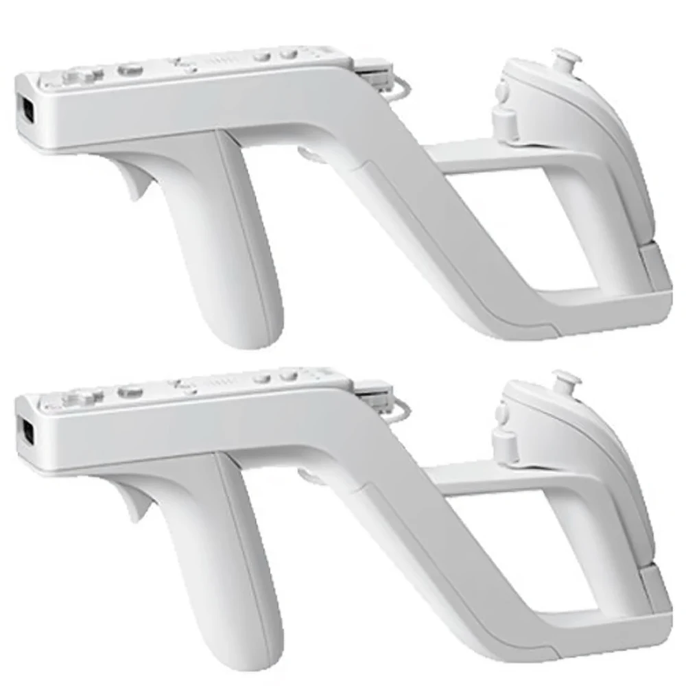 2 шт./лот Съемный пистолет для стрельбы Nintendo Wii дистанционный правый левый нунчак