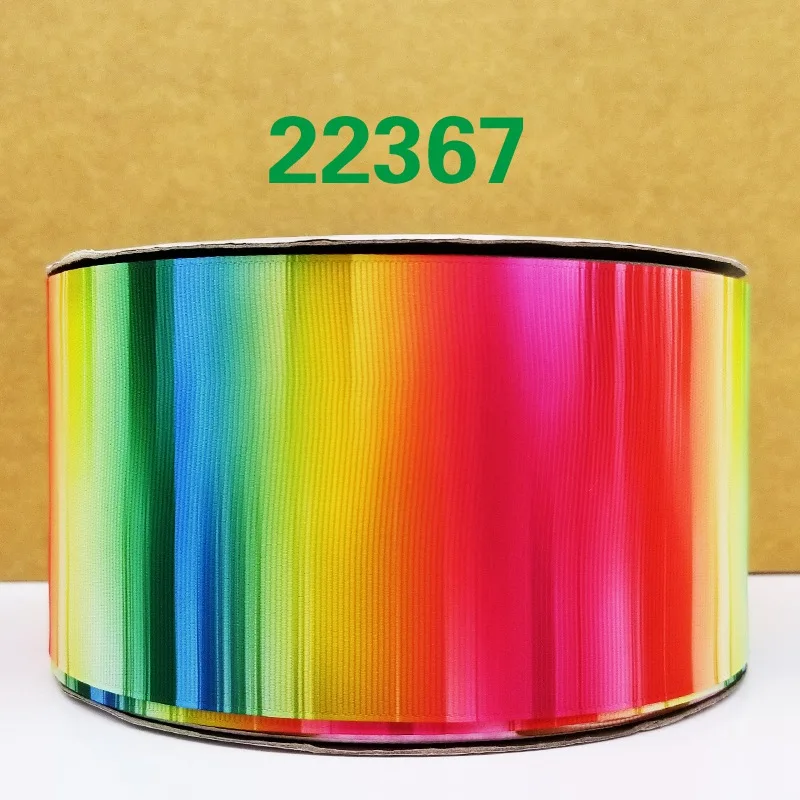 Free shipping 50 yard rainbow printed grosgrain ribbon 22367 | Дом и сад