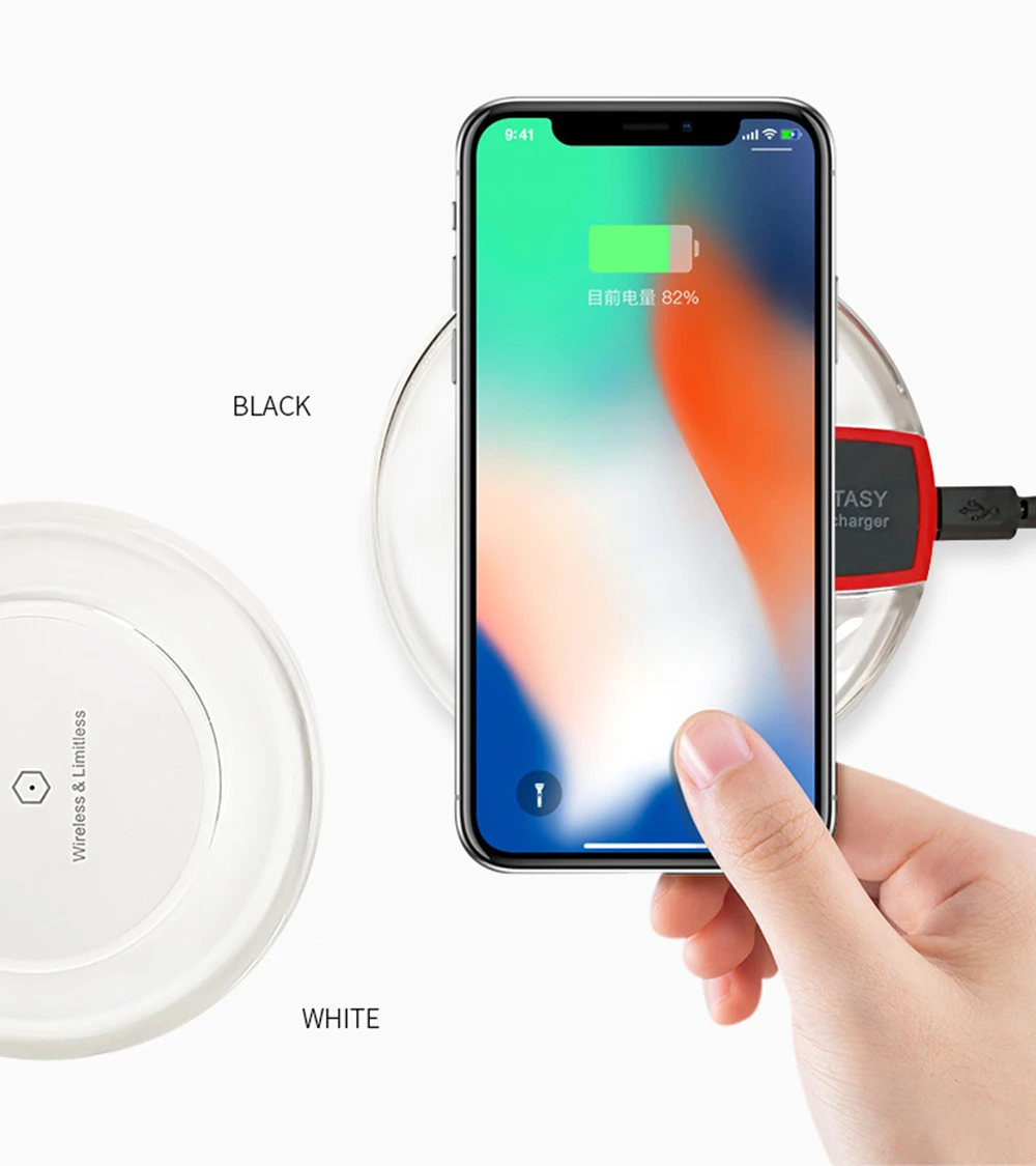 Кристальное Беспроводное зарядное устройство Qi для iphone 8 Plus X XS Max XR samsung Galaxy S6 S7 Edge S8 S9 Plus Note8 Note9 Беспроводная зарядная подставка