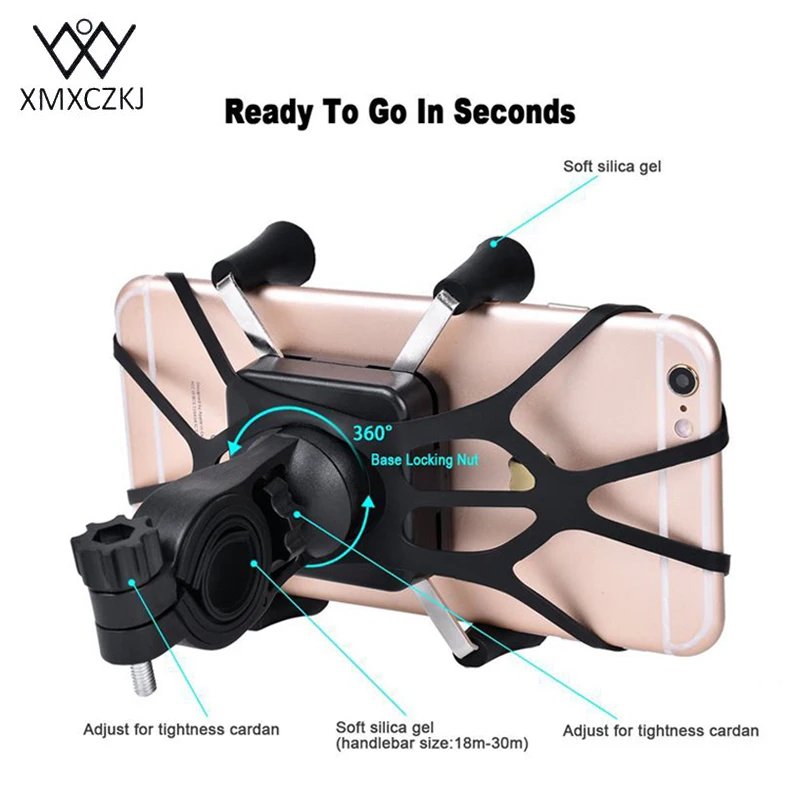 XMXCZKJ Универсальный X-Grip держатель для мобильного телефона велосипеда мотоцикла держатель для мобильного телефона Аксессуары для велосипеда для iPhone samsung Xiaomi htc Gps