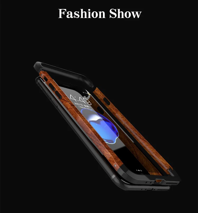 Для iPhone 6 6S Plus чехол Роскошный аксессуар алюминиевая металлическая рамка+ натуральная древесина Броня защитный противоударный задний Чехол для телефона чехол