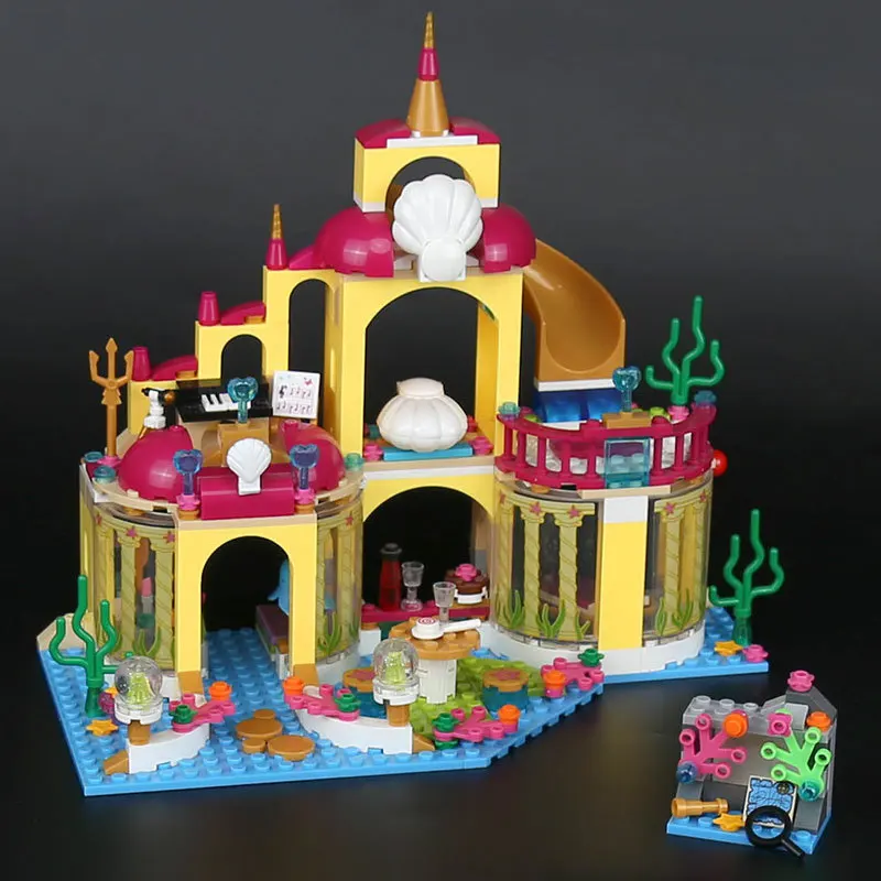 

Christmas Ice and Snow Girl Series Mermaid's Undersea Palace Assembling and Inserting Blocks Educational Toys