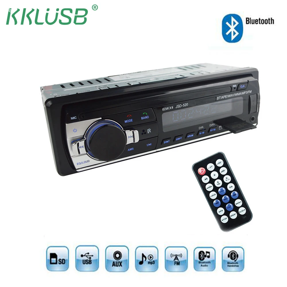 1 Din 12V Bluetooth автомобильный Радио MP3 плеер стерео FM USB SD AUX аудио Авто Электроника
