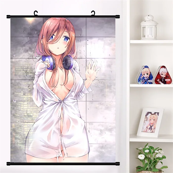F Японское аниме Go-Toubun no Hanayome Nakano Miku настенный свиток Фреска плакат мультфильм настенные подвесные плакаты коллекция домашнего декора искусство - Цвет: F
